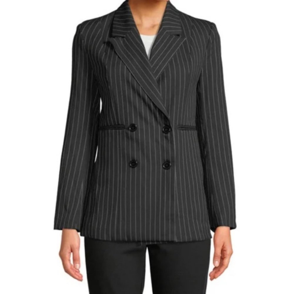 NWT ROMEO JULIET Pinstriped Double Breasted Blazer - Picture 4 of 8